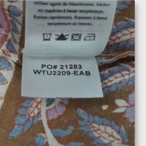 Faherty Florence Organic Cotton Boho Top Floral Earth Block Print S NWOT - Picture 6 of 9